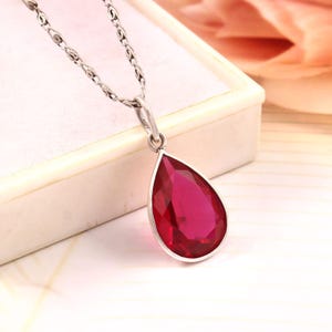 Genuine Ruby Pendant, Real Ruby Necklace, Real Ruby Pendant