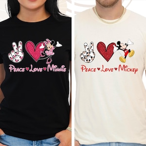 Peace Love Mickey Shirt, Peace Love Minnie Shirt, Mickey Mouse Shirt, Minnie Mouse Shirt, Disney Couple Shirt, Matching Disney Shirt