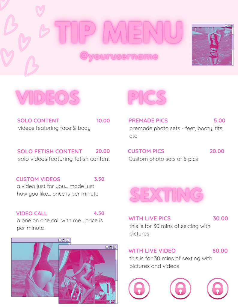 Tip Menu Template Tip Menu Template