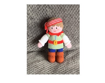 Stunning Hand Knitted Pirate Toy, Pete the Pirate, Teddy Doll