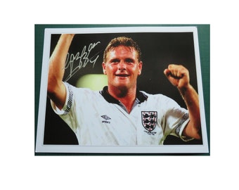 Paul Gascoigne ondertekende Engeland World Cup Italia 90-foto met COA