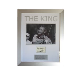 Arnold Palmer gesigneerde golfkaart en fotodisplay ingelijst COA zeldzame handtekening