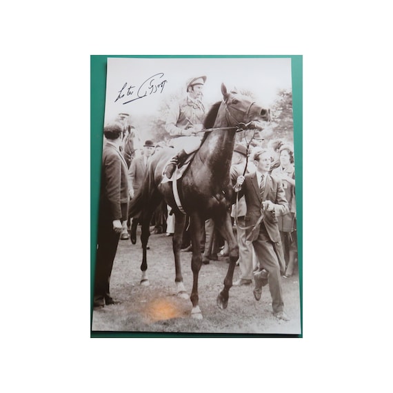 Lester Piggott Signed Nijinsky Horse Racing Large Photo With COA