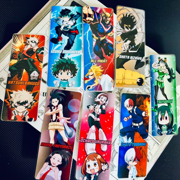 My Hero Academia | MHA Bookmarks | Laminated Anime Bookmarks | Anime Gifts