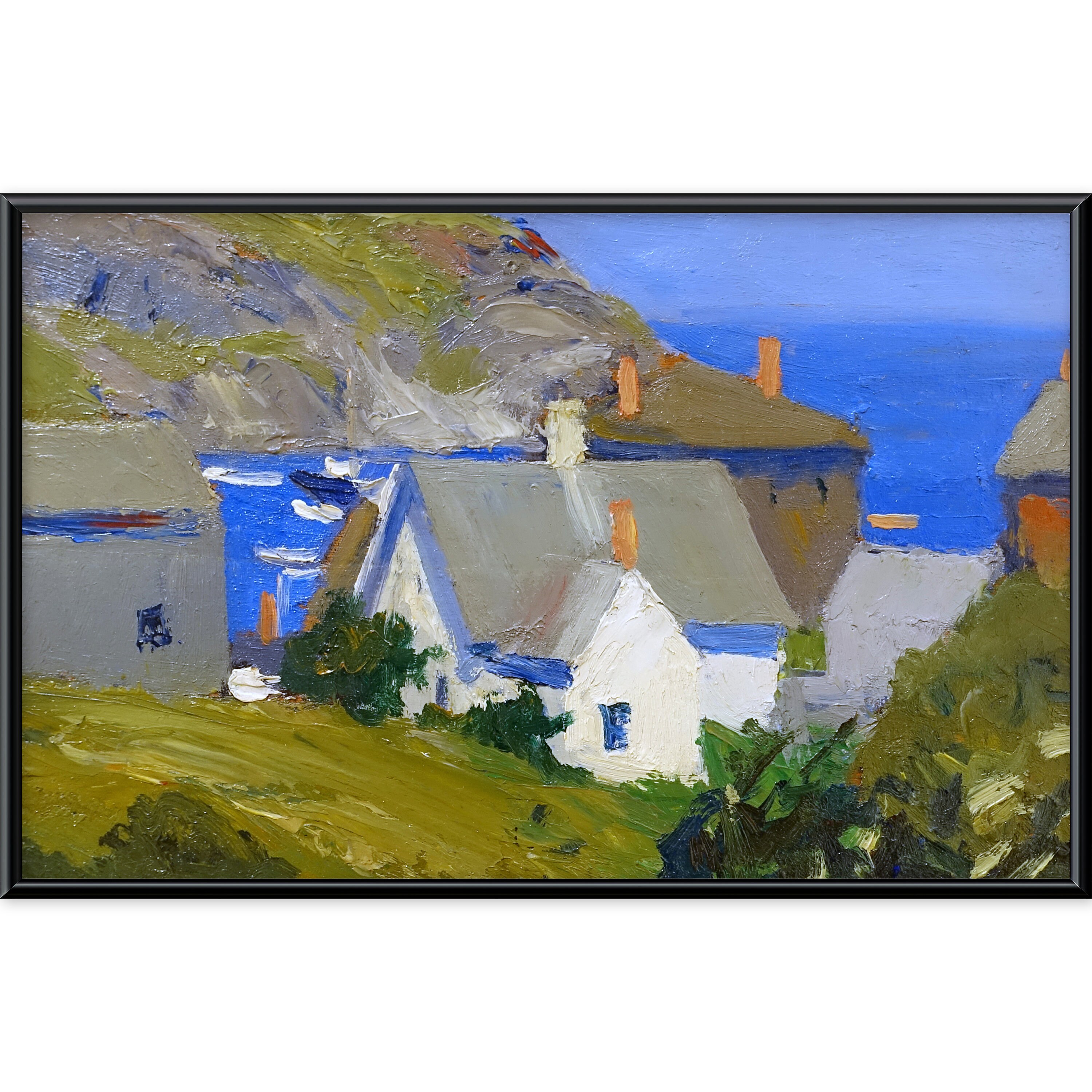 Motorized TV Cover With Monhegan Houses by Edward Hopper Etsy