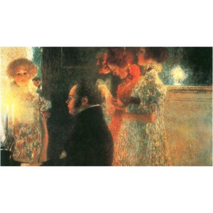 Motorized TV Cover with: Schubert at the Piano by Gustav Klimt