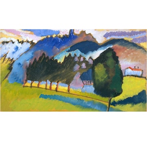 Motorized TV Cover with: Landscape with Rolling Hills by Wassily Kandinsky
