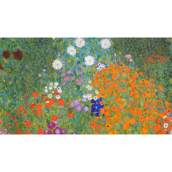 Motorized TV Cover with: Cottage Garden by Gustav Klimt