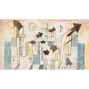 Motorized TV Cover with: Mural from the Temple of Longing by Paul Klee