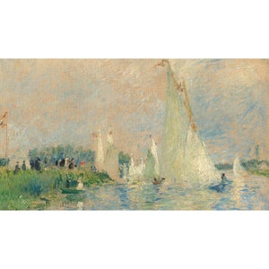 Motorized TV Cover with: Regatta at Argenteuil by Auguste Renoir