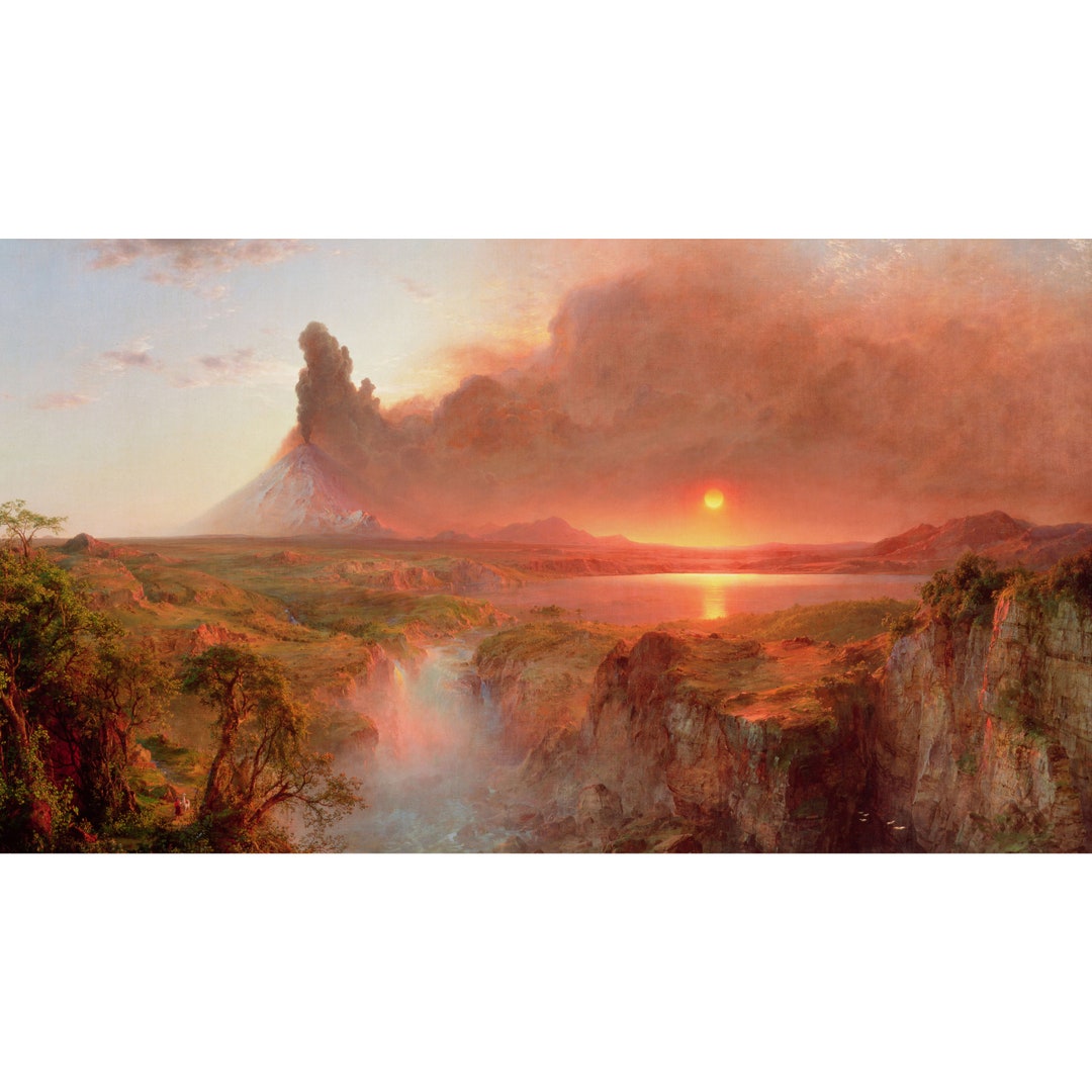 Motorized TV Cover With Cotopaxi by Frederic Edwin Church Etsy