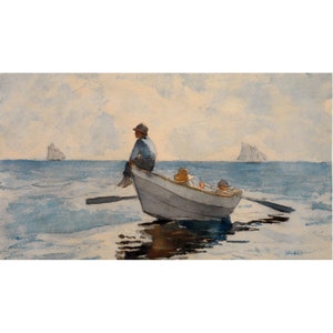 Motorized TV Cover with: Boys in a Dory by Winslow Homer