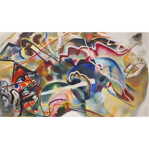 Motorized TV Cover with: Painting with White Border by Wassily Kandinsky