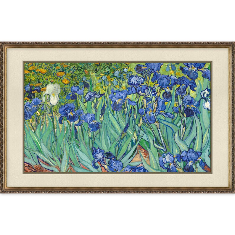 Motorized TV Cover With Irises by Vincent Van Gogh Etsy