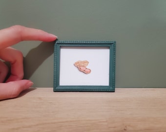 The peanut - Original watercolor art, handmade mini frame, mini painting, tiny painting, mini art, mini gift, mini gift card, home decor