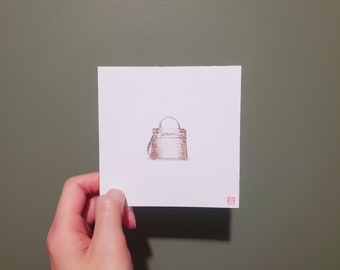 The Kelly - Original watercolor art, mini painting, tiny painting, mini art, mini gift, small gift, mini gift card, home decor