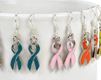 Cancer Awareness Ribbon Earrings