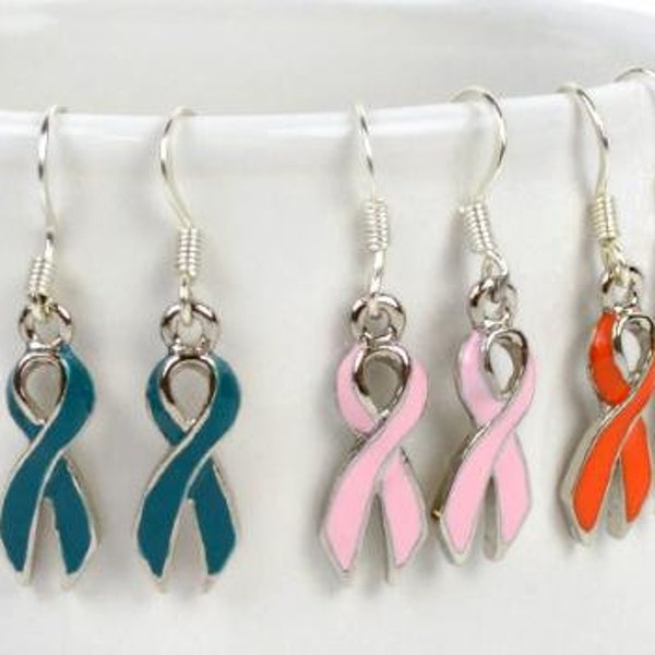 Cancer Awareness Ribbon Earrings