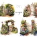 Garden Gate and Flowers Clipart, 14 High Quality Transparent Background ...