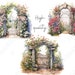 Garden Gate and Flowers Clipart, 14 High Quality Transparent Background ...