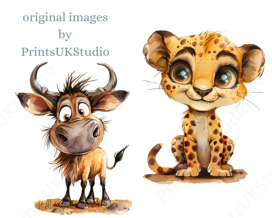 Jungle Babies Clipart, 12 Baby Safari Animal Cubs, High Quality ...