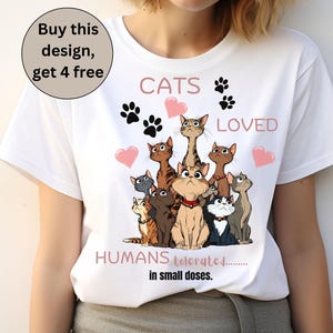 Love Cats PNG Sublimation with TRANSPARENT BACKGROUND.  Clipart for Shirts, Card Making, Mugs, Cushions, Totes, Download File, Commercial
