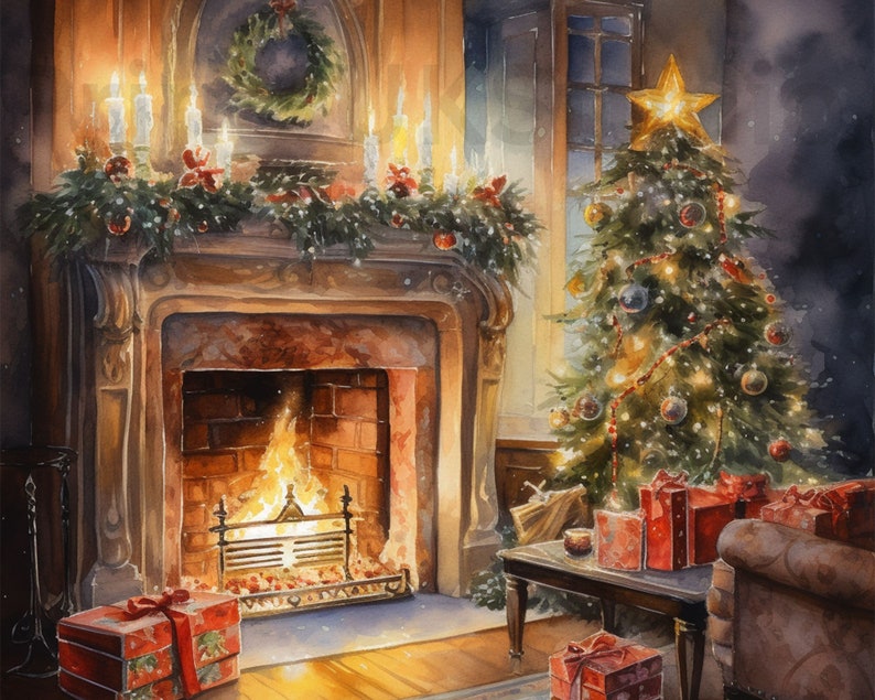 Clipart del caminetto di Natale, 12 PNG di sfondo trasparente di alta qualità, ClipArt di download digitale, licenza commerciale gratuita. immagine 1