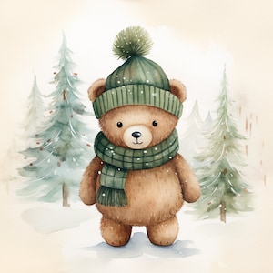 Clipart Teddybear, 15 wysokiej jakości obrazów PNG na Boże Narodzenie, natychmiastowe pobieranie do użytku komercyjnego, projekty rzemieślnicze, w tym Drop Shipping,