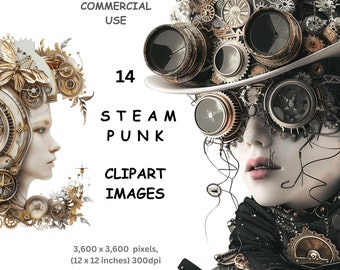 14 Steampunk Clipart Images, Fantasy Fiction PNG (Commercial Use)