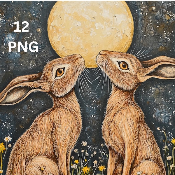 Moon Gazing Hare - Etsy UK