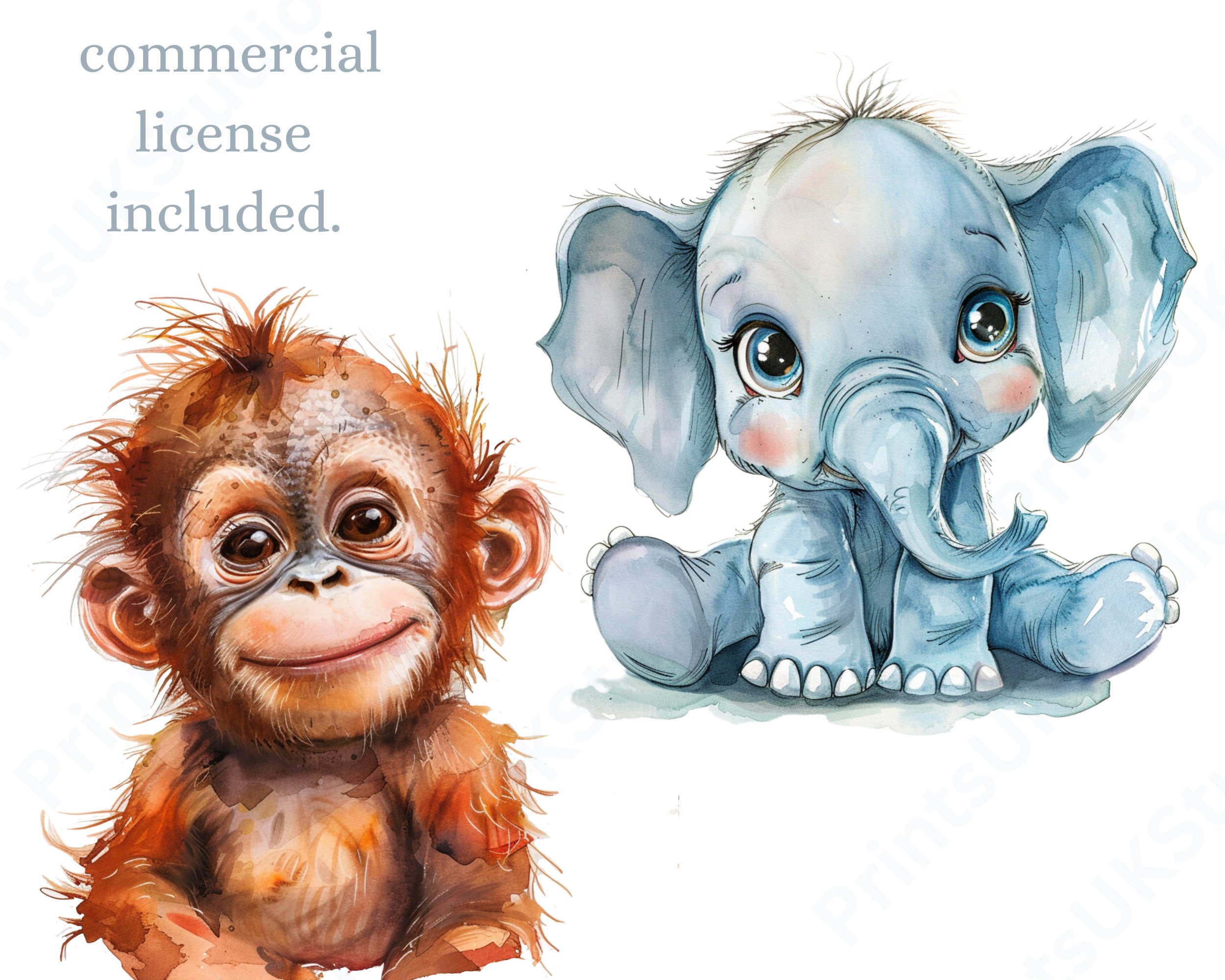 Jungle Babies Clipart, 12 Baby Safari Animal Cubs, High Quality ...