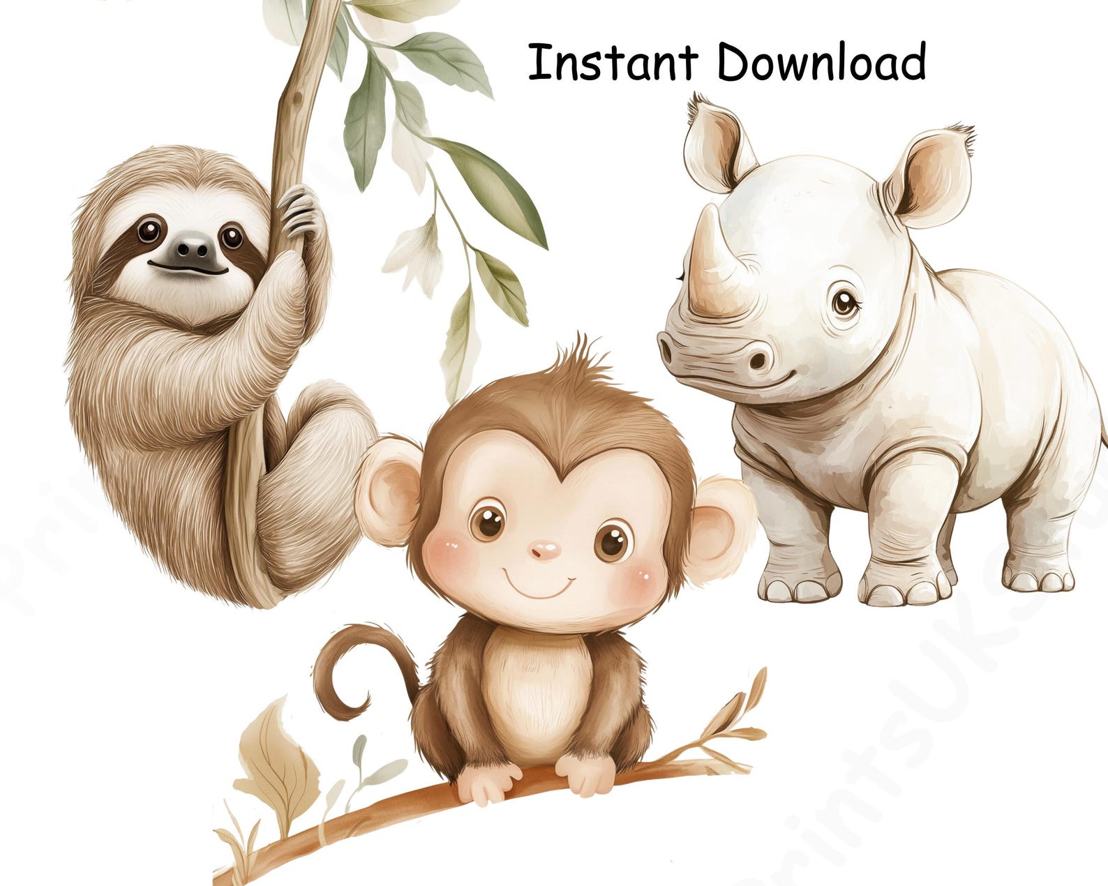 Jungle Nursery Animals Clipart Images Jungle Babies PNG Transparent ...