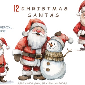 Clipart-afbeeldingen Christmas Santa Kerstman PNG Transparante achtergrond Commercieel gebruik Kaarten maken Junk Journal Crafting Drop Shipping