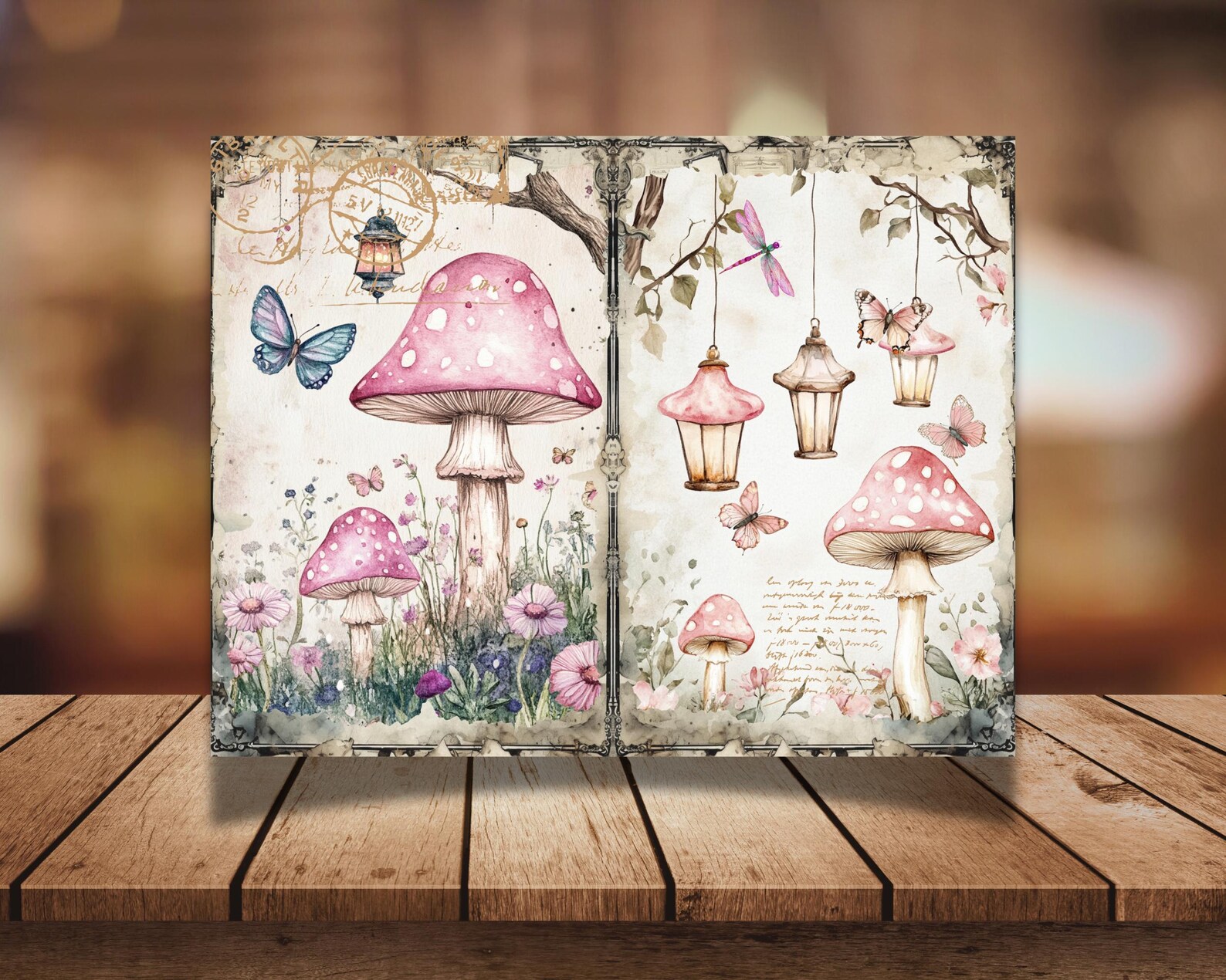 Pink Fairy Junk Journal Pages, Spring Ephemera, Digital Collage (PNG ...