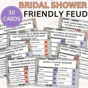 Bridal Shower Friendly Feud Game Show, Bridal Shower Game, Wedding Shower Games, Bachelorette Game, Couples Shower Game, Icebreaker Games