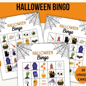 Printable Halloween Bingo Cards | 30 Halloween Bingo Cards | Halloween Activity | Kids Halloween Game | Spooky Bingo | Halloween Party Game