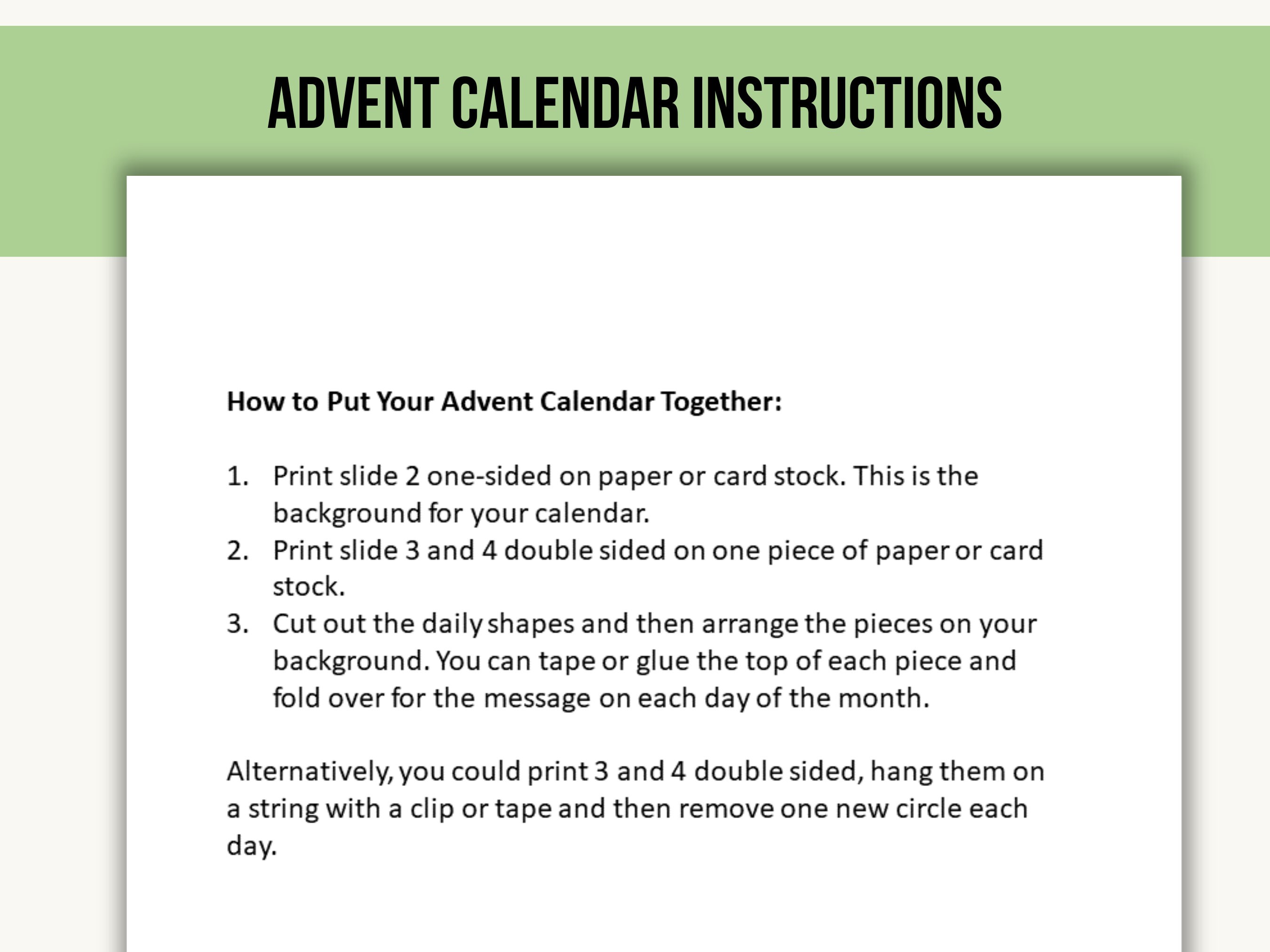 Christmas Countdown Printable | Christmas Advent Calendar | Christmas ...