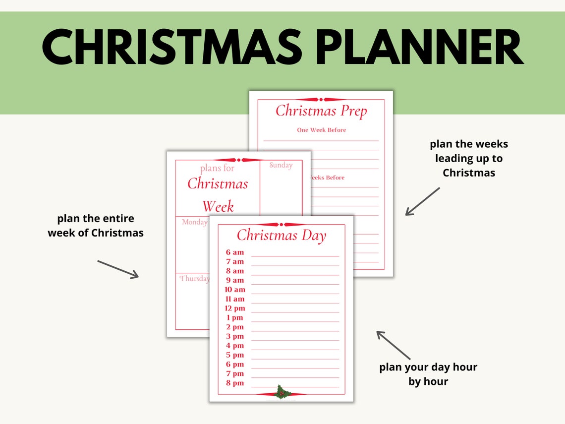 Christmas Planner Printable Christmas Organizer Christmas Planning Holiday Planner Holiday Meal