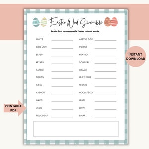 Easter Word Scramble, Word Game, Easter Game, Classroom Games, Family Party Game, Easter Ideas, Holiday Party Games, Easter Games for Kids
