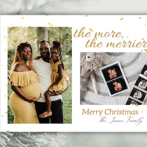 Schwangerschaft Ankündigung Foto Weihnachtskarten Vorlage | Schwangere Weihnachten | Foto Weihnachtskarte | Bearbeitbare Weihnachtskarte