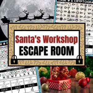 Christmas Escape Room for Kids, Printable Escape Room Kit, Escape Room at Home, Christmas Party Games, Xmas Games, Family Game Night