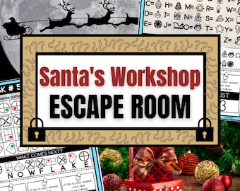 Escape Room di Natale per bambini, kit per escape room stampabile, escape room a casa, giochi per feste di Natale, giochi di Natale, serata di giochi in famiglia