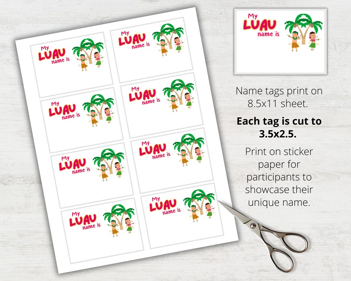Luau Name Game Printable, What's Your Luau Name Game, Name Generator ...