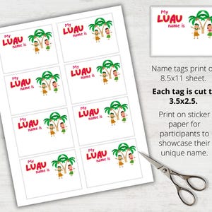 Luau Name Game Printable, What's Your Luau Name Game, Name Generator Game With Name Tags, Luau ...