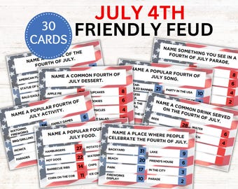 4th of July Friendly Feud Game Show, July 4th Games, Summer Games, Patriotic Games, Family Reunion Games, Family Game Night, Office Games