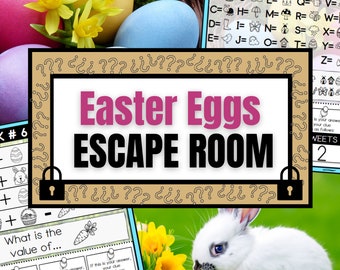 Sala de escape de huevos de Pascua para niños, kit de sala de escape imprimible, sala de escape en casa, juego de Pascua, juegos familiares de Pascua, noche de juegos familiares