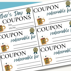 Father&#39;s Day Coupons, Coupon Book, 1st Fathers Day Gift, Coupons for Him, DIY Father&#39;s Day Gift, Coupon Book for Him, Daddy Daughter Gift