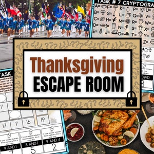 Thanksgiving Escape Room for Kids, Printable Escape Room Kit, Escape Room at Home, Thanksgiving Games, Family Game Night, Thanksgiving Ideas