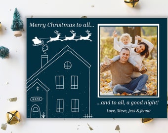 Photo Christmas Card Template | Photo Holiday Card | Family Photo Card | Custom Holiday Card | Editable Christmas Card | Christmas Printable