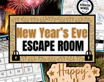 New Years Eve Escape Room for Kids, Printable Escape Room Kit, Escape Room at Home, New Years Eve Games, New Year Games, Family Game Night